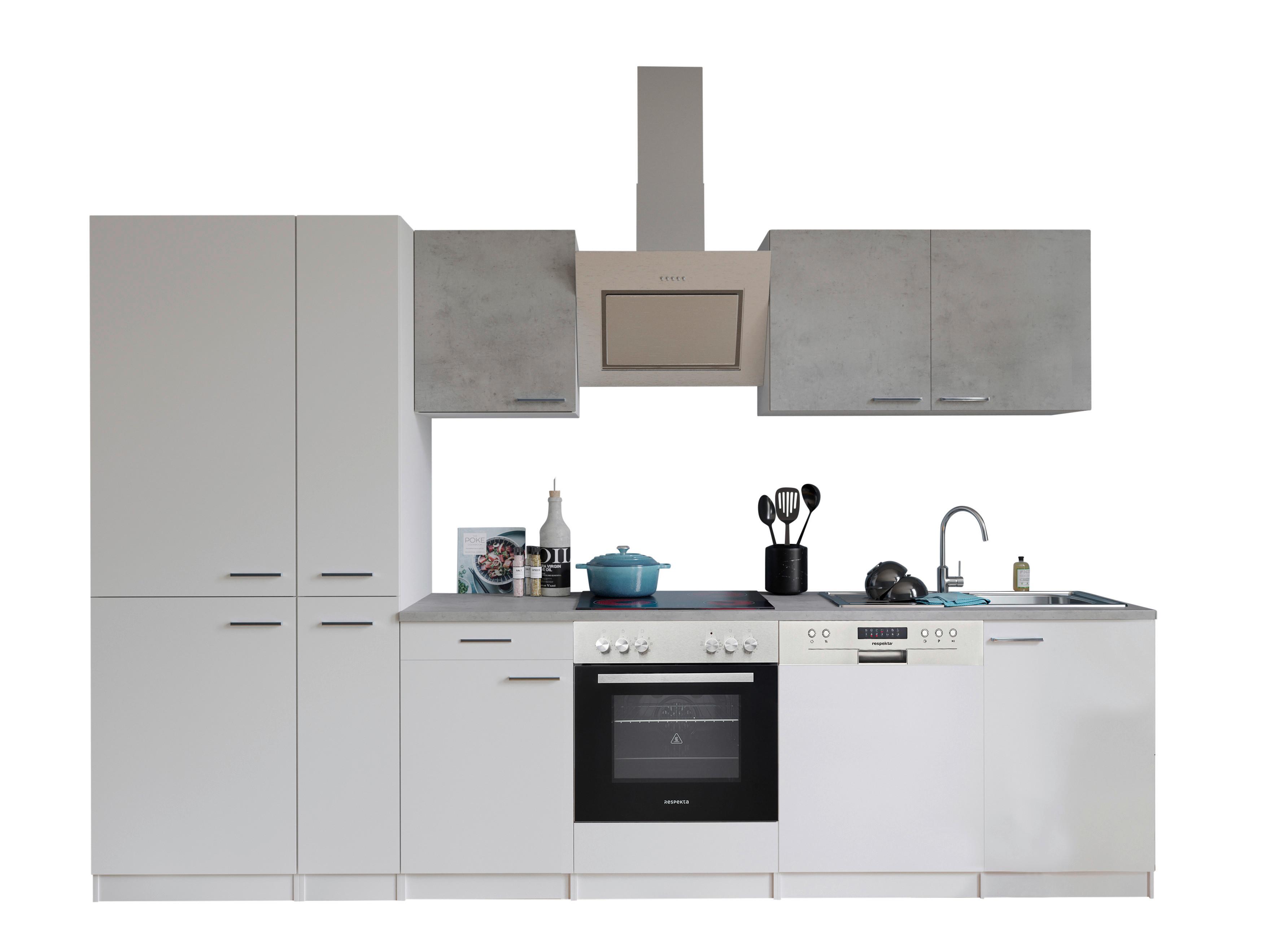 Küchenblock Malia Küchenblock 310 cm - Hellgrau/Graphitfarben, Basics, Holzwerkstoff (310cm) - Respekta