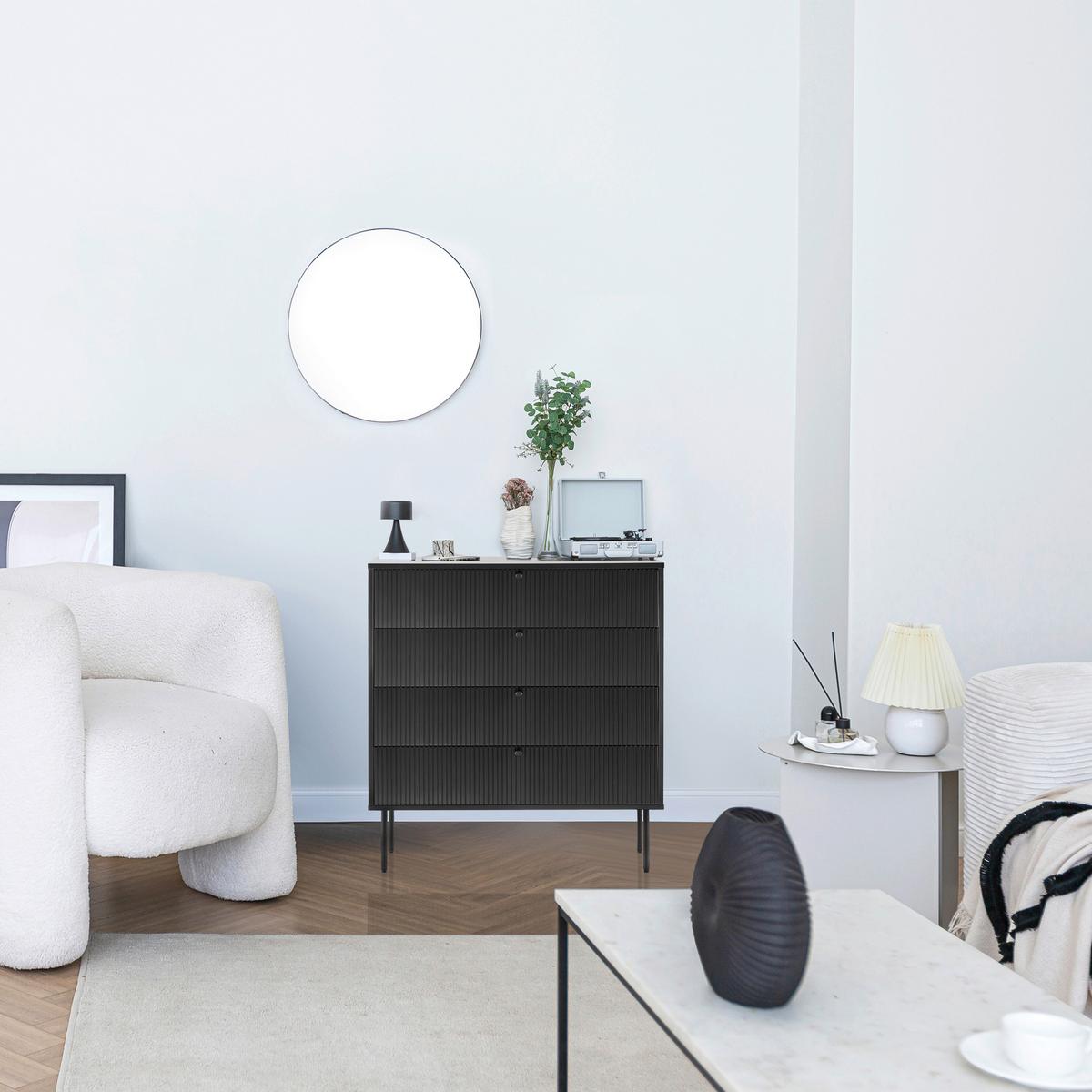 Kommode Karby K Schwarz B: 90 Cm - Schwarz, MODERN, Holzwerkstoff (90/95/40cm) - MID.YOU