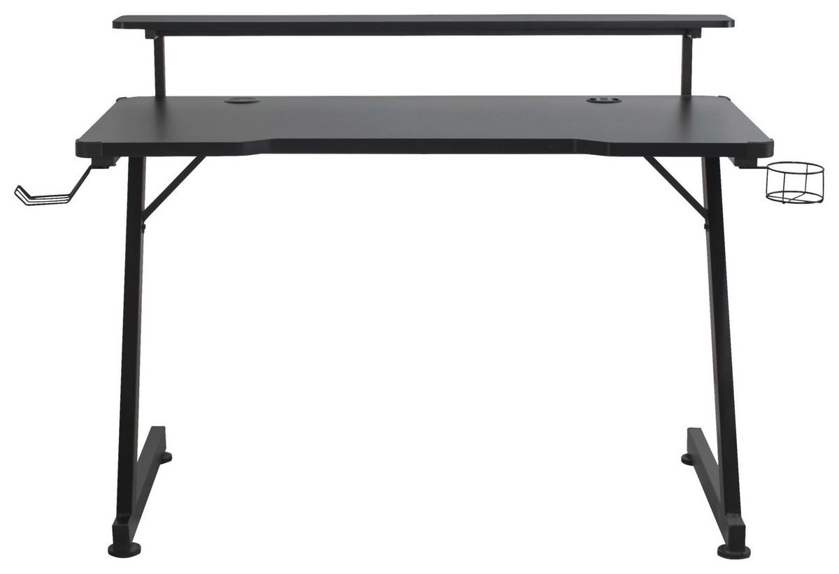 Gamingtisch Black - Schwarz, MODERN, Holzwerkstoff/Metall (120/75/64cm)