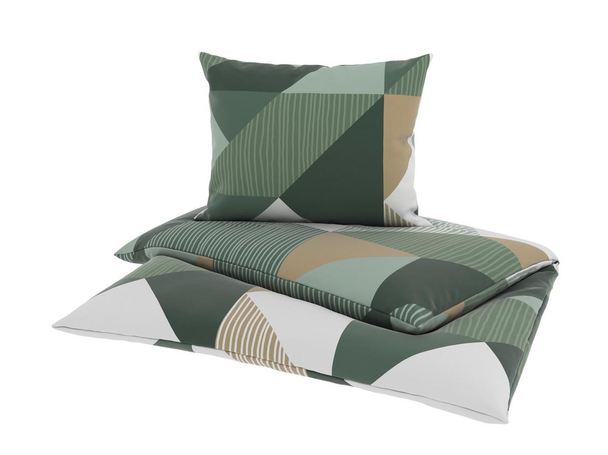 BETTWÄSCHE EMMA - Taupe/Grün, MODERN, Textil - Luca Bessoni