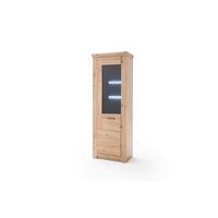 Vitrine B: 74 cm Meran Eichefarben - Eichefarben/Anthrazit, Design, Glas/Holz (74/211/45cm) - Livetastic
