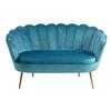 2-sitzer-sofa Blau B: 136 Cm - Blau/Goldfarben, MODERN, Textil (136/78/77cm) - Livetastic