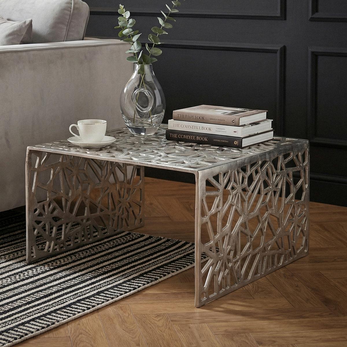 COUCHTISCH Silberfarben L: 60cm - Silberfarben, Design, Metall (60/60/31cm) - Livetastic