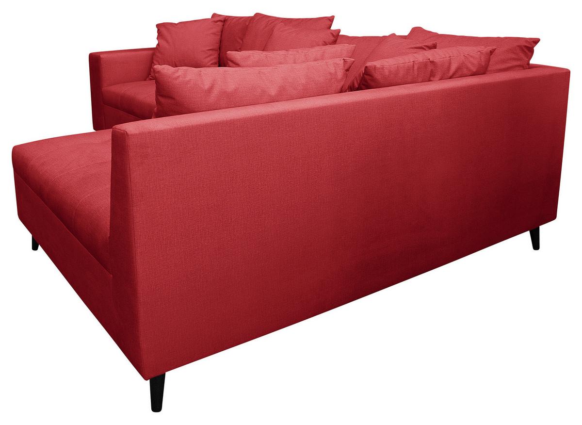 Ecksofa Pruno, Rot S: 247x174 Cm - Rot/Schwarz, Design, Textil (247/174cm) - MID.YOU