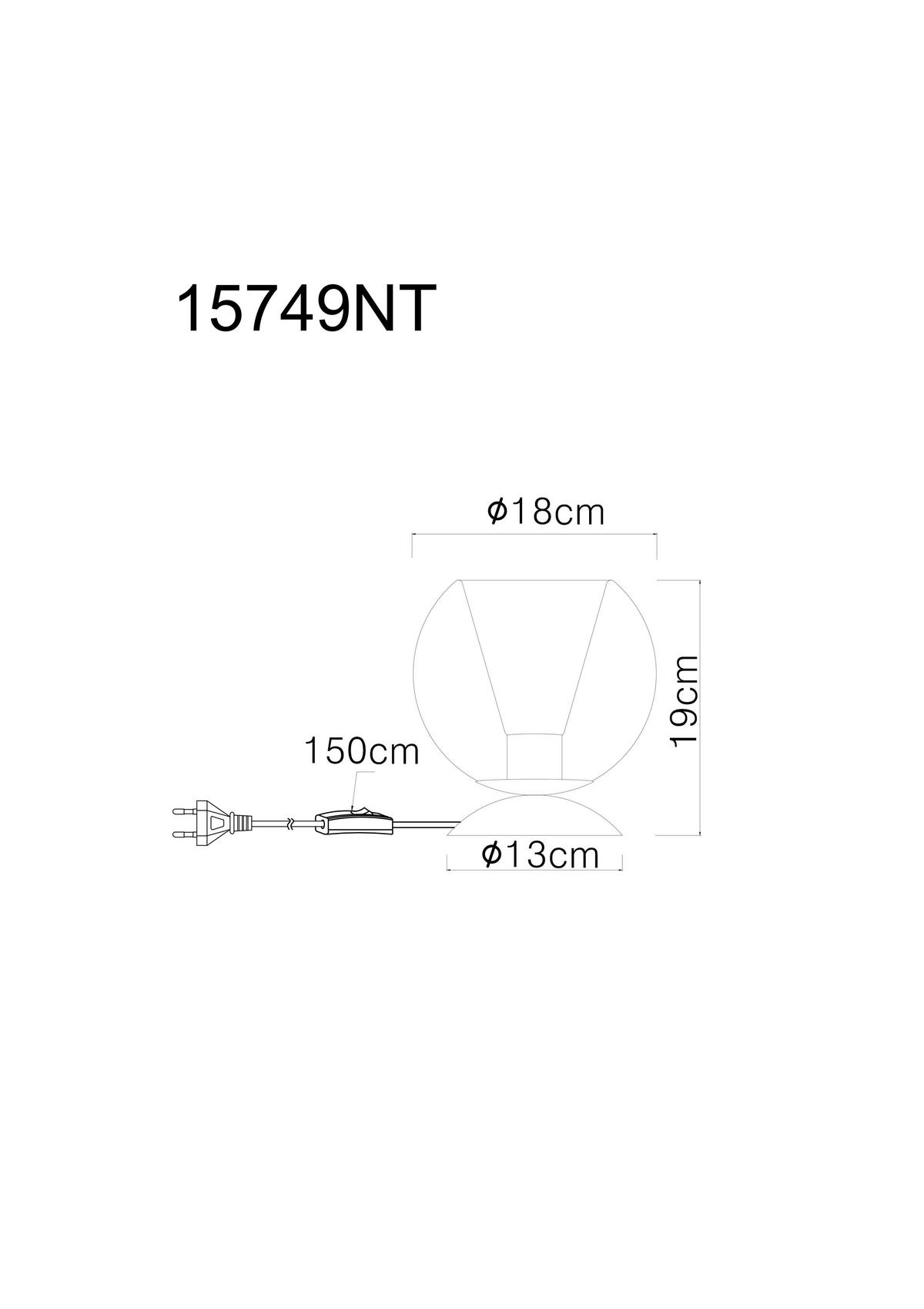 Tischleuchte Barry Grau Klar D: 18 cm - Klar/Chromfarben, Basics, Glas/Kunststoff (18/19cm) - Globo