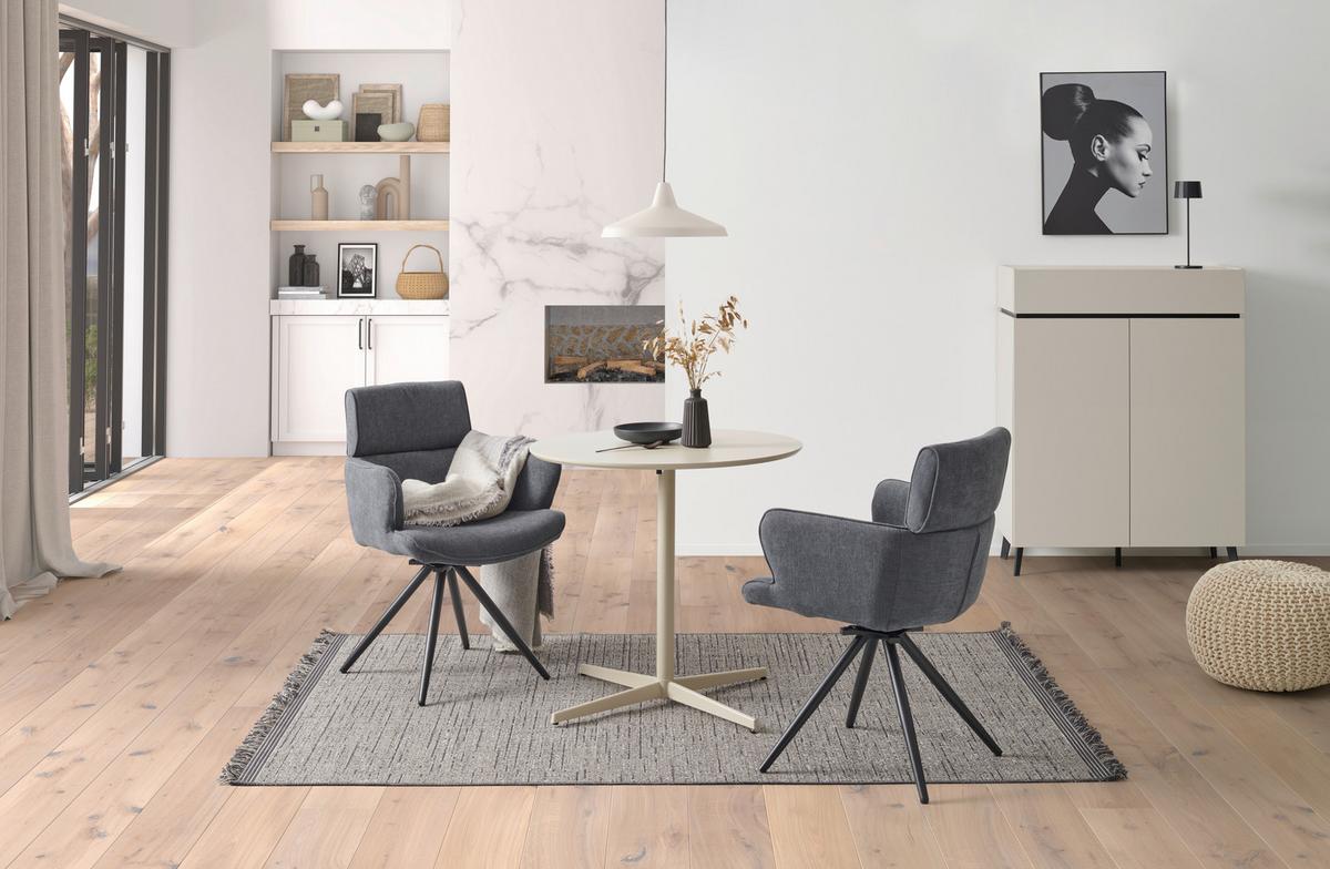 Esstisch Mahir Mdf Kashmir, B: 80 cm - Kaschmir, KONVENTIONELL, Holzwerkstoff/Metall (80/76/80cm) - P & B