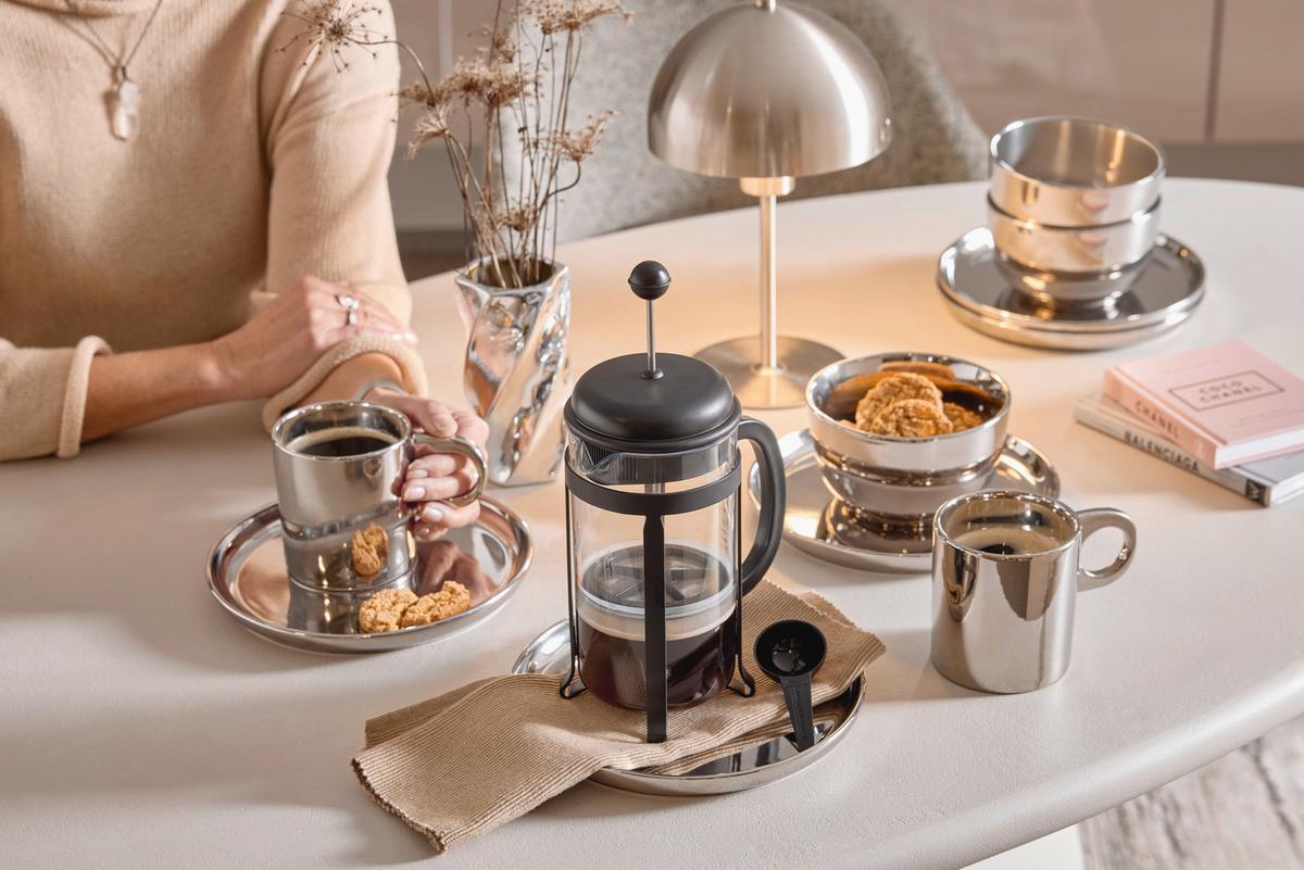 Konvice na přípravu kávy JAVA - černá/průhledné, Konvenční, kov/plast (11.2cm)