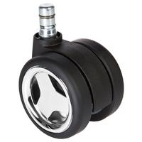 Bürostuhlrollen Rolo Game Schwarz/chrom Ø6 Cm 5er-Set - Chromfarben/Schwarz, Basics, Kunststoff/Metall (5,1/6,7/6cm) - MID.YOU