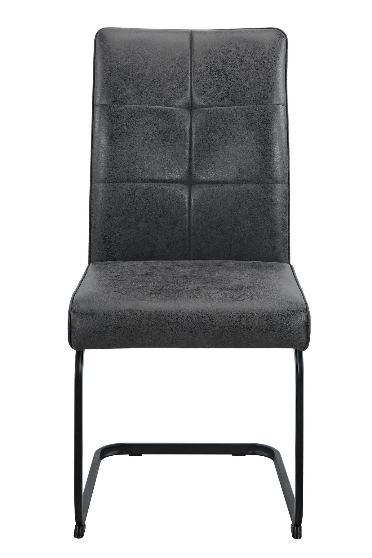 SCHWINGSTUHL-SET MALTA I S 4ER-SET - Anthrazit/Schwarz, MODERN, Textil/Metall (46/97/61cm) - P & B