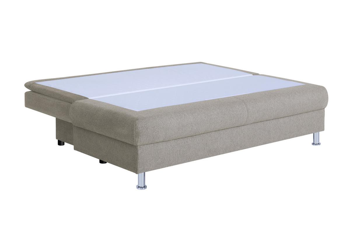 Rozkladacia pohovka KEN, béžová, lôžko a úl.priestor - čierna/chrómová, Design, kompozitné drevo/textil (200/92/90cm) - P & B