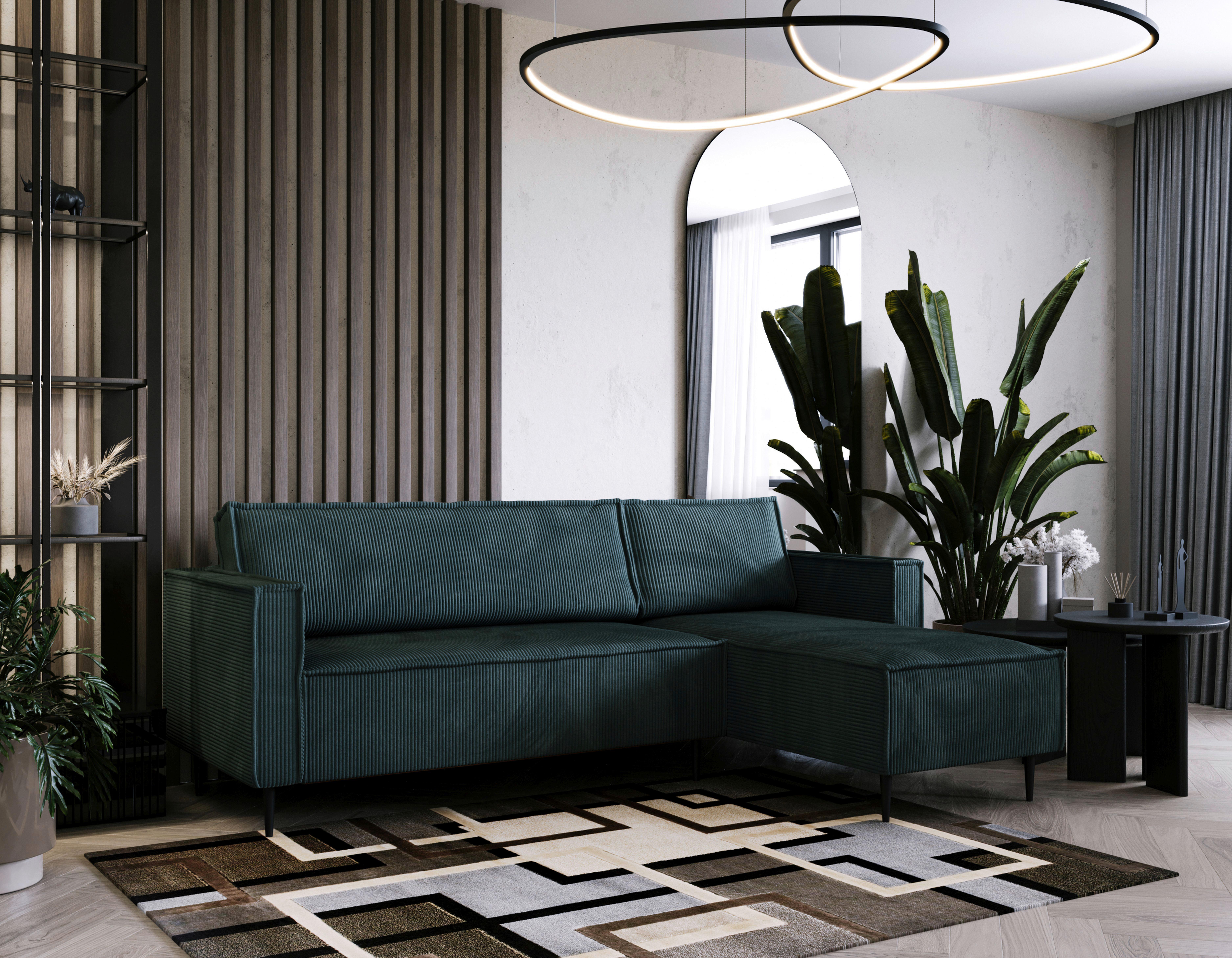 Ranger Petrol S: 223x151 Cm - Petrol/Schwarz, Design, Textil (223/151cm) - Livetastic