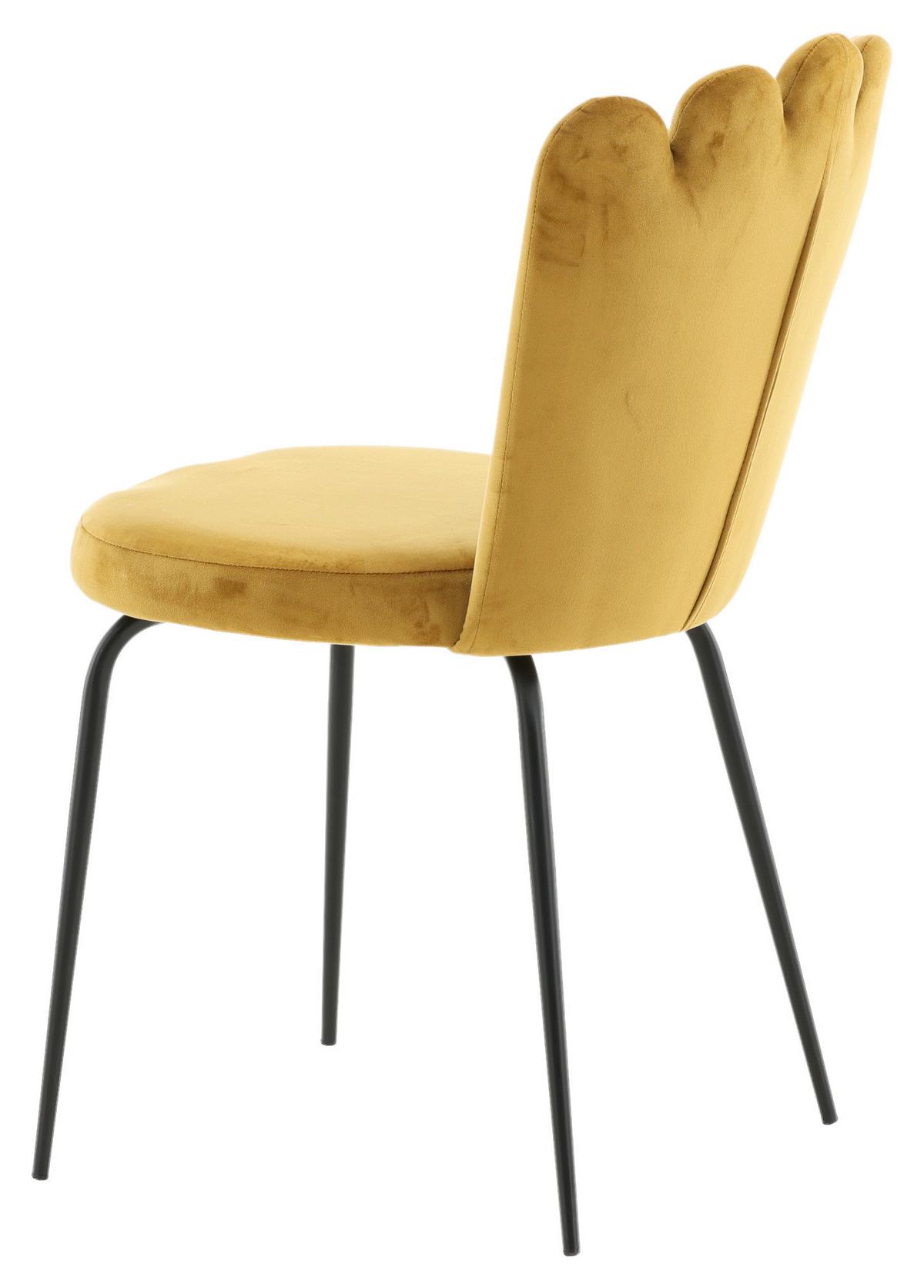 Stuhl-Set Limhamn - Gelb/Schwarz, Design, Textil/Metall (44.5/82.5/54cm) - Livetastic