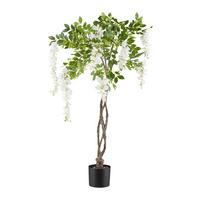 Kunstpflanze H: 115 cm mit Geflochtenem Stamm - Schwarz/Braun, Design, Kunststoff (115cm) - P & B