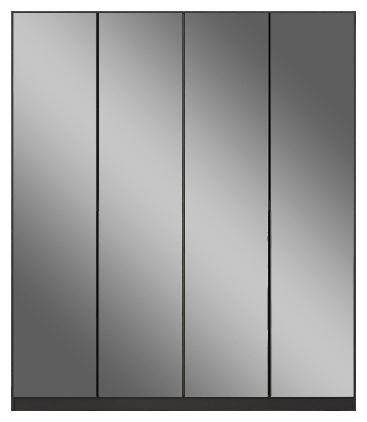 Drehtürenschrank Skyla Grau/Glas B: 181 cm - Grau, MODERN, Holzwerkstoff (181/210/54cm) - Rauch Möbel