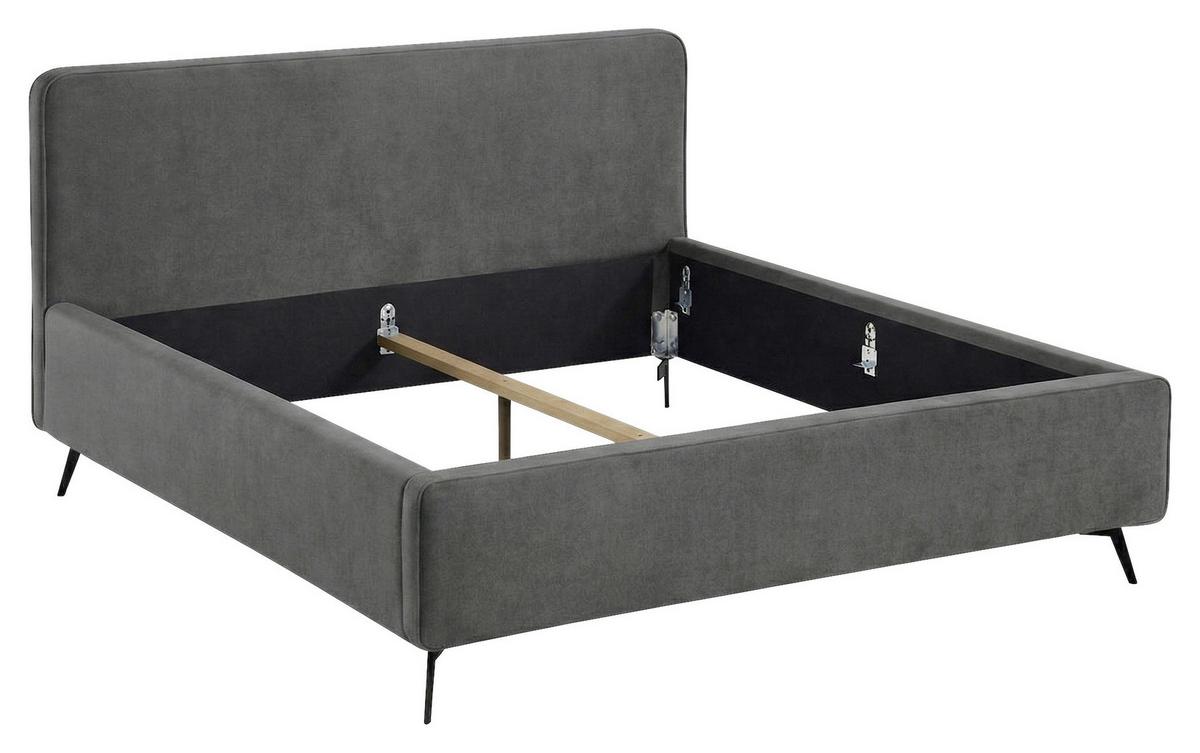 Polsterbett Camila Manila Anthrazit 200x200cm - Anthrazit/Schwarz, MODERN, Holz/Textil (200/200cm) - MID.YOU
