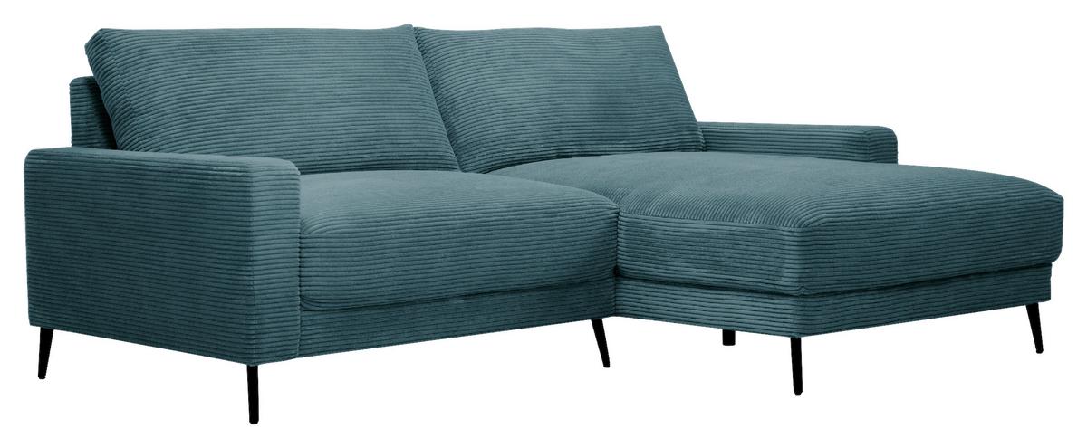 Univerzálna sedačka CORA, tyrkysový menčester - čierna/tyrkysová, Modern, kov/drevo (223/86/161cm) - Mömax