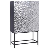 VYSOKÁ KOMODA MARLENE - čierna/farba ušľachtilej ocele, Design, kov/kompozitné drevo (80/140/40cm) - Mömax