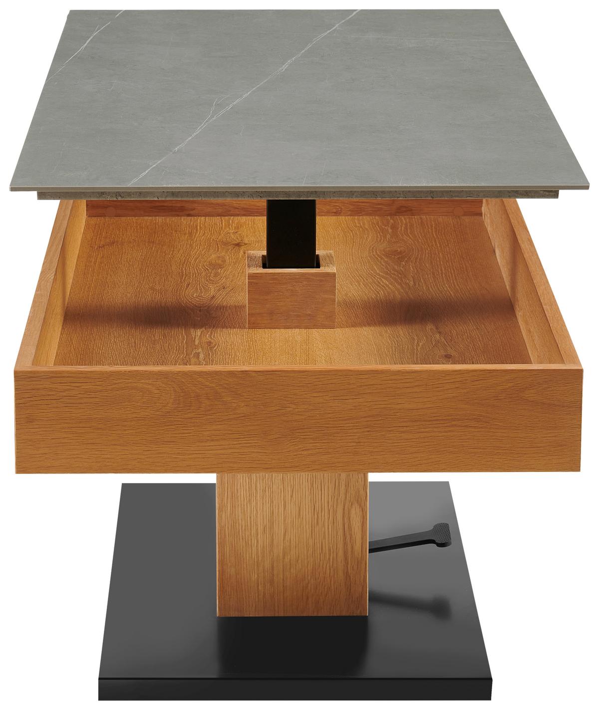 Dohányzóasztal Kapstadt - tölgyfa színű/fekete, Modern, faalapú anyag/fa (110/46/60cm)
