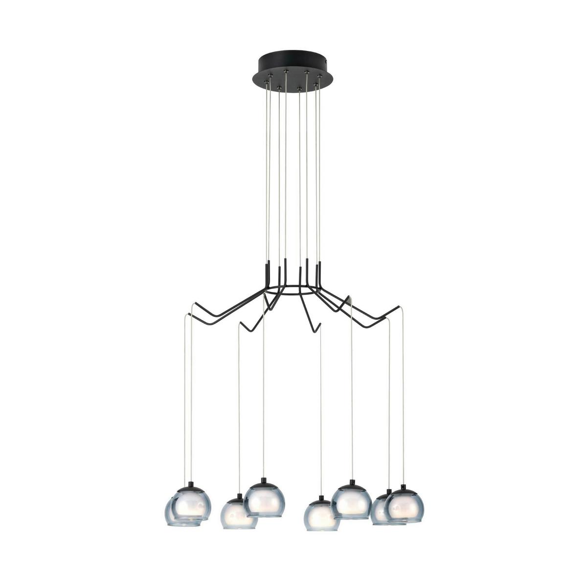 Hängeleuchte 39511_rovigana - Schwarz/Weiß, Design, Glas/Metall (67/121cm) - Eglo