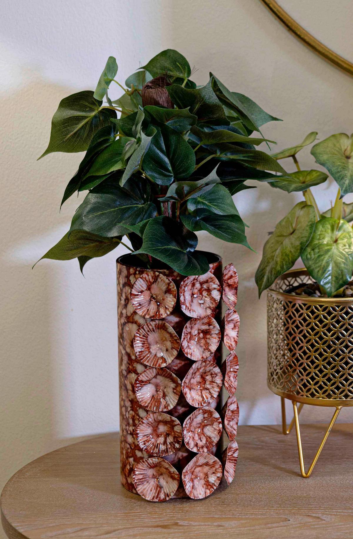 Vase Pot Drop Dunkelrot B: 12,5 Cm - Dunkelrot, Basics, Metall (12,5/24/12,5cm)