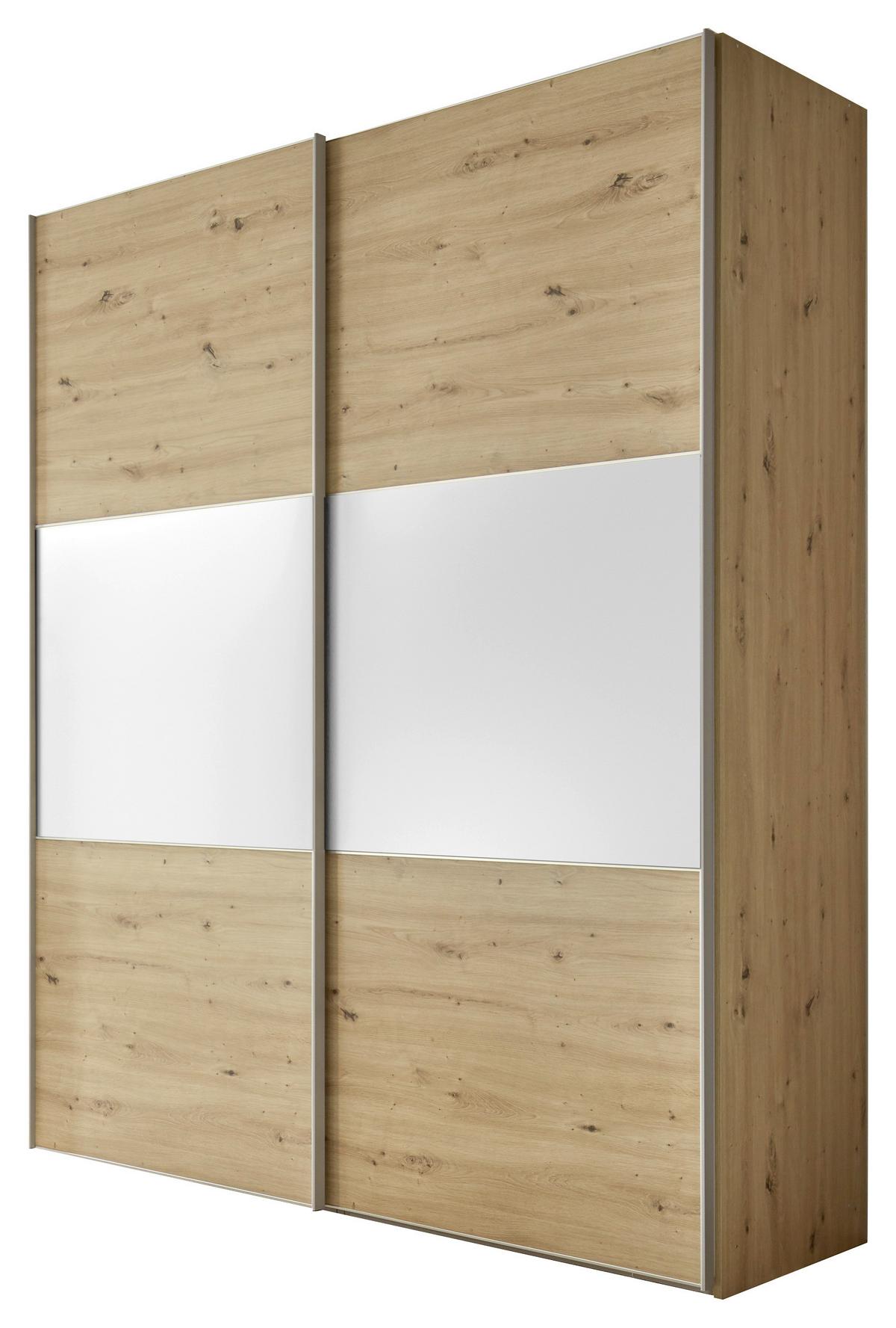 Schwebetürenschrank B: 167 cm Includo, Artisan Eiche/Weiß - Weiß/Eiche Artisan, Design (167/222/68cm) - MID.YOU