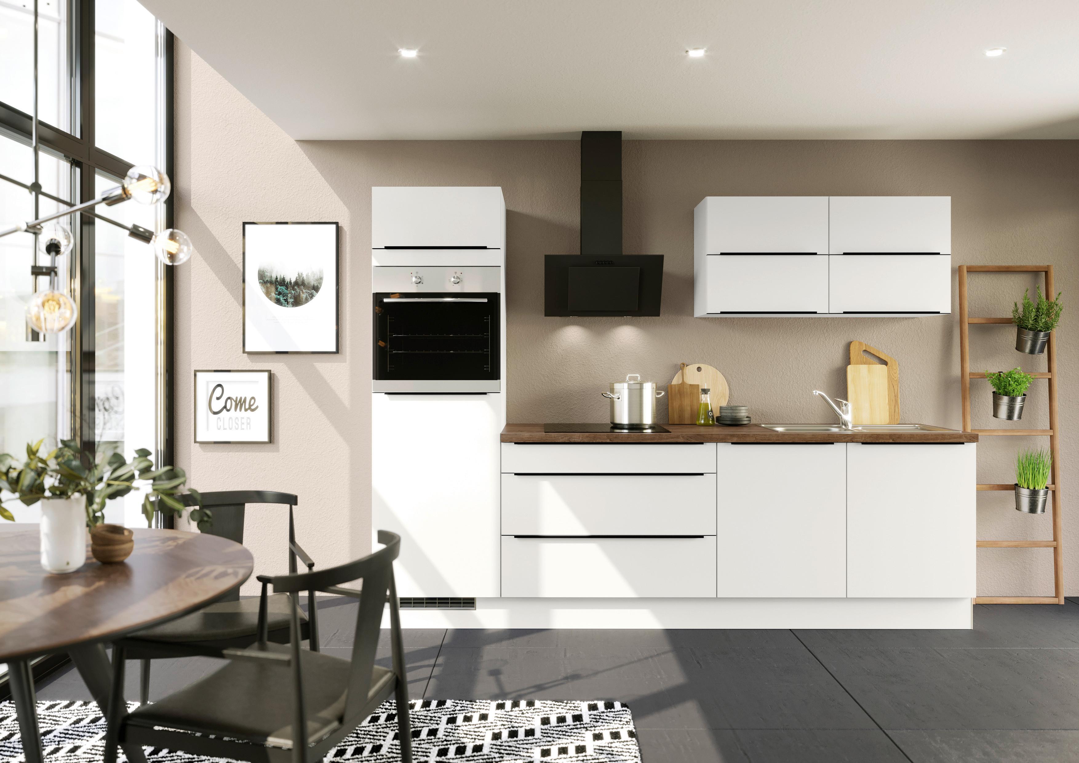 Küchenleerblock Ip3150 - Eiche dunkel/Weiß, Design, Holzwerkstoff (280cm) - Impuls