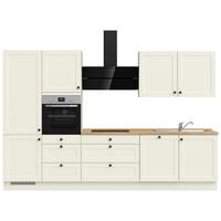 Kuchynská linka 330 cm, biela/dekor dub Sierra - čierna/biela, Modern, kov/kompozitné drevo (330cm) - Nobilia