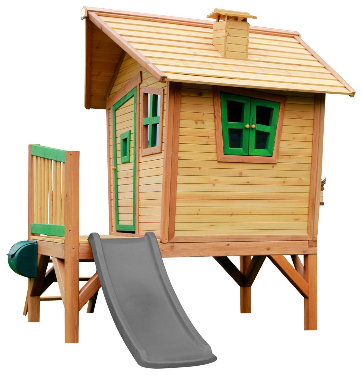 Spielhaus A030.045.80 - Braun/Grau, KONVENTIONELL, Holz/Kunststoff (264/203/177cm) - Ambia Garden