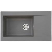 Spüle Respekta Denver Kunststein Bxt: 86x50 cm - Grau, Trend, Glas/Kunststoff (86/20/50cm) - Respekta
