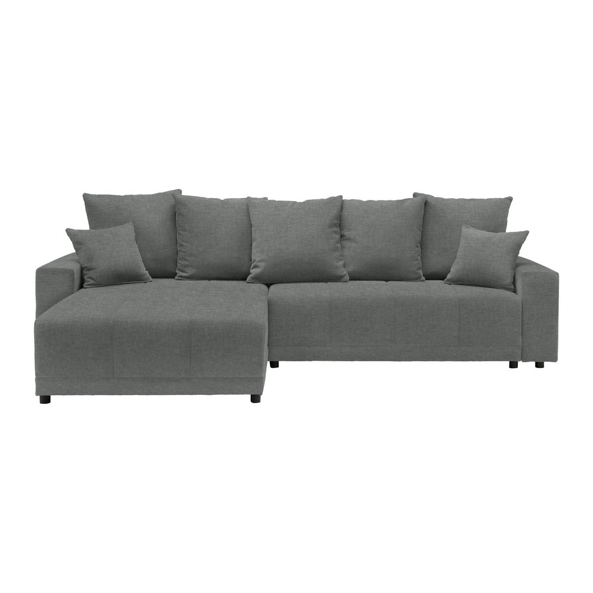 Rohová sedačka ALATRI, oboustr.,grafitová,s polštáři - černá/zelená, Moderní, textil/plast (289/90/176cm) - Based