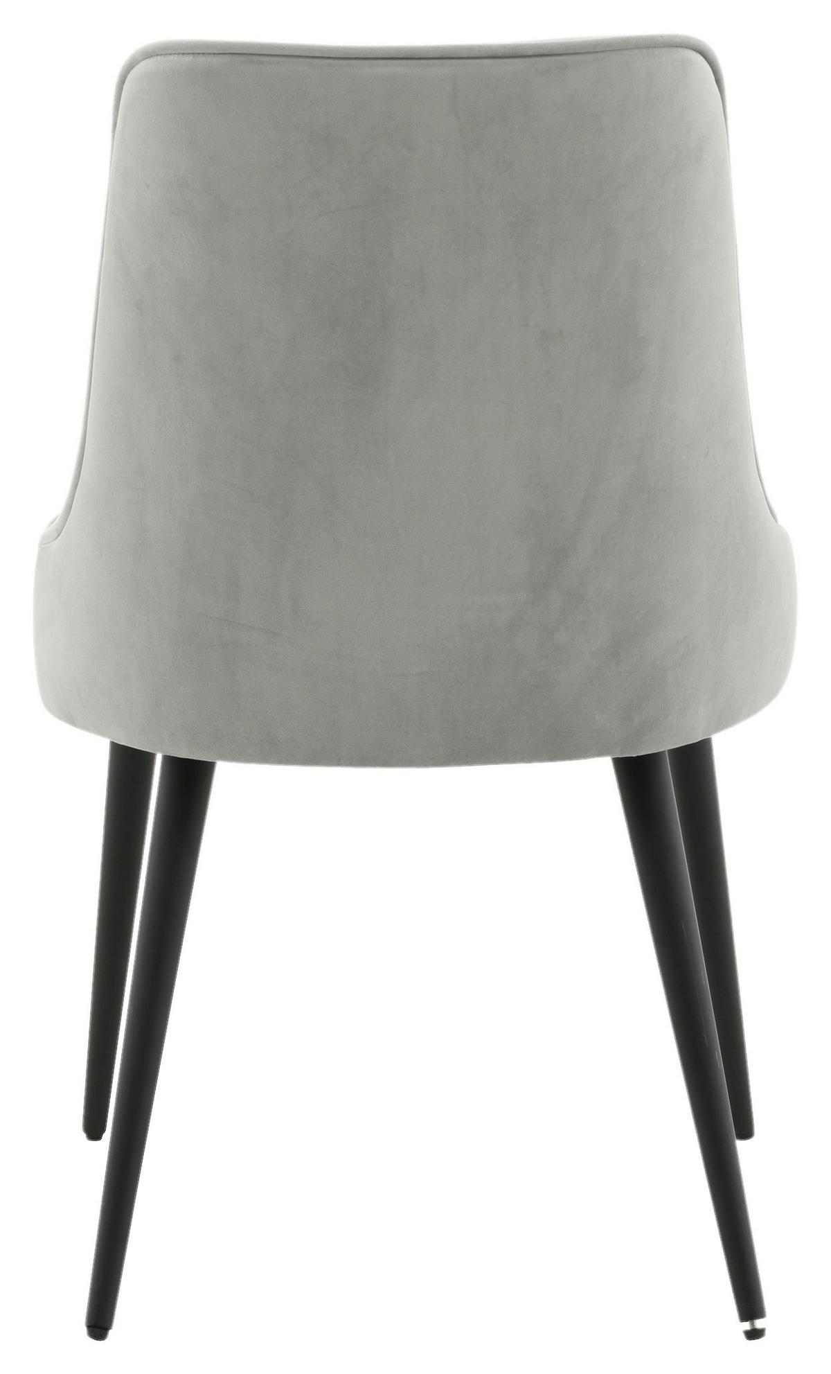 Stuhl-set Velvet Deluxe - Hellgrau/Schwarz, Design, Kunststoff/Textil (50/88,5/66cm) - Livetastic