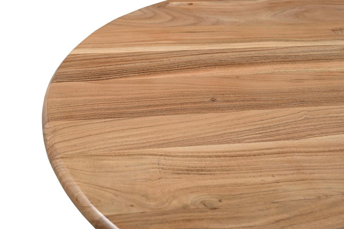 Esstisch Wave Rund Akazie Massiv, B: 120 Cm - Naturfarben, ROMANTIK / LANDHAUS, Holz (120/77/120cm)