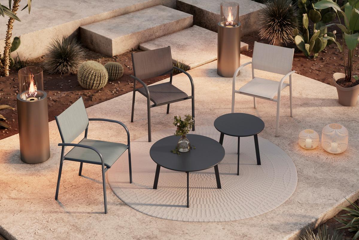 Gartensessel Paris - Anthrazit/Schwarz, MODERN, Textil/Metall (57/85/57cm) - Beldano