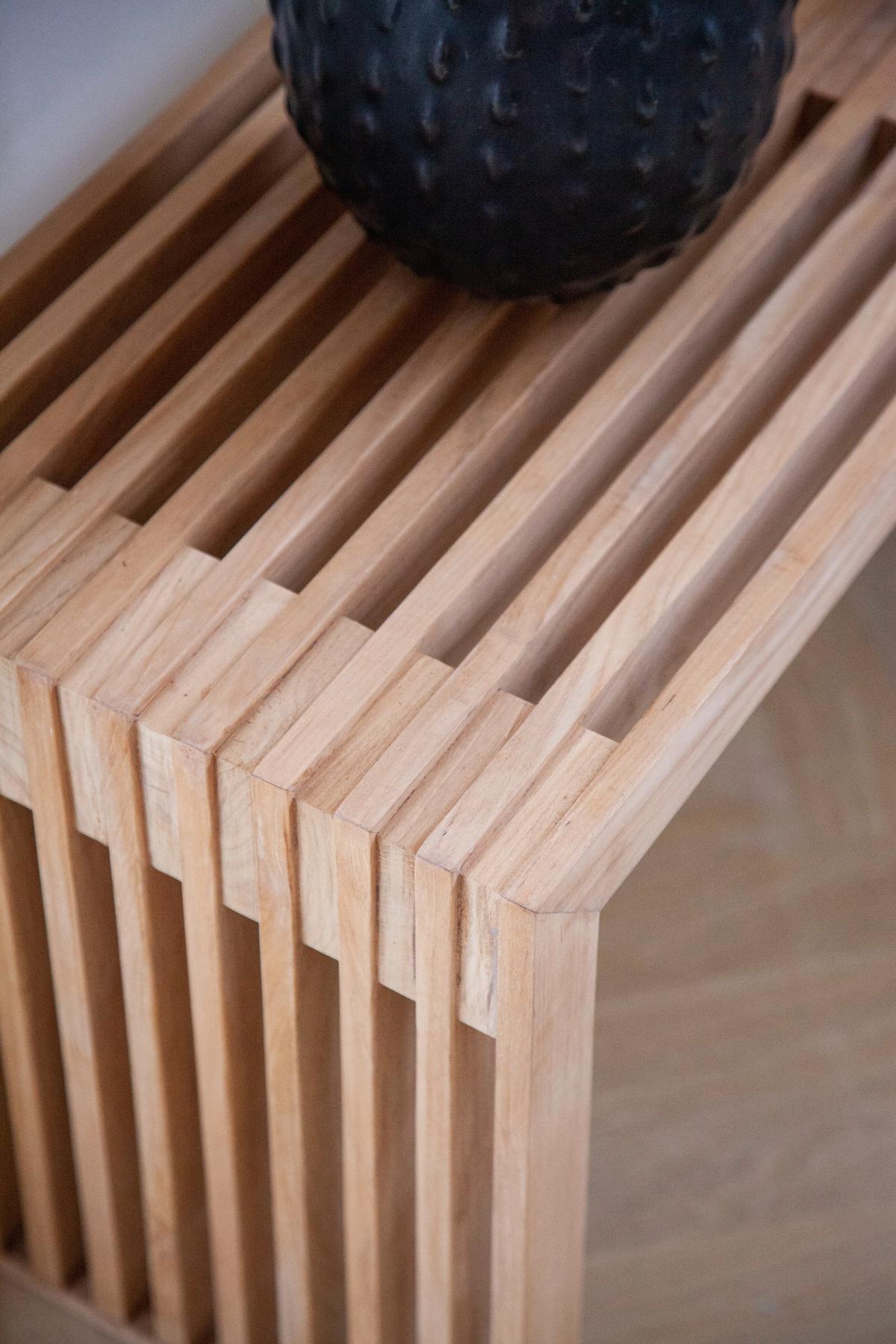 Sitzbank Teakfarben Rib Bht: 104x43x35 Cm - Teakfarben, KONVENTIONELL, Holz (104/43/35cm) - MID.YOU