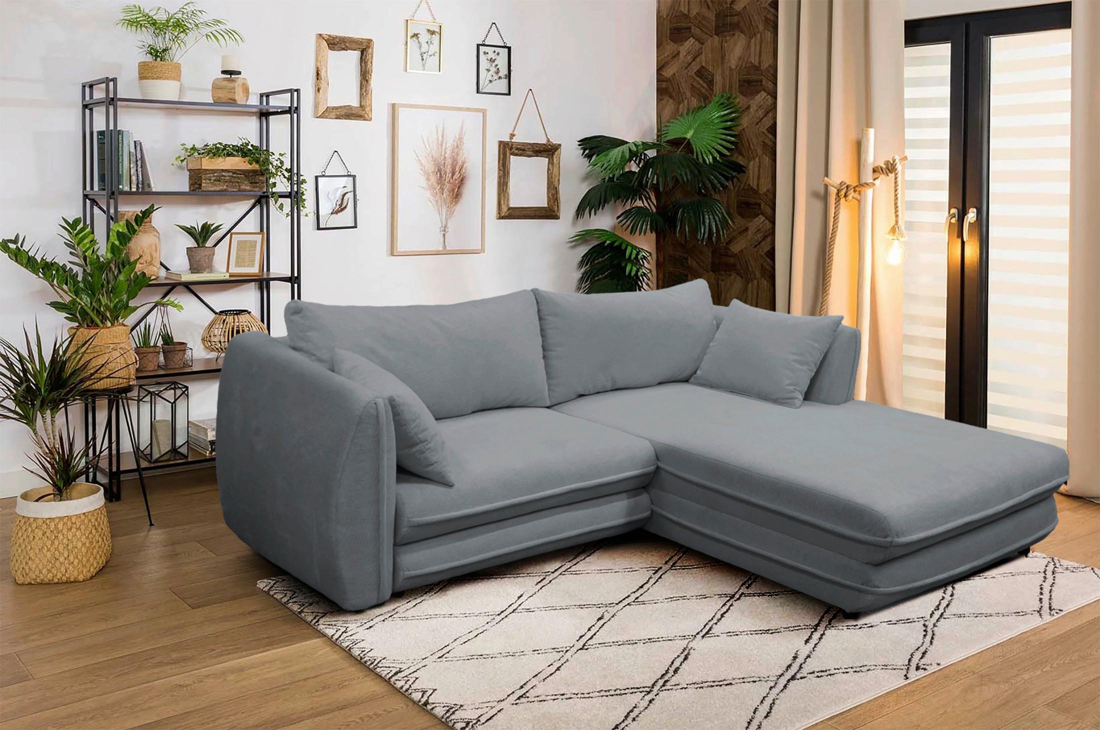 Ecksofa Vivaldi Grau S: 240x201 cm - Schwarz/Grau, Design, Textil (240/201cm) - MID.YOU