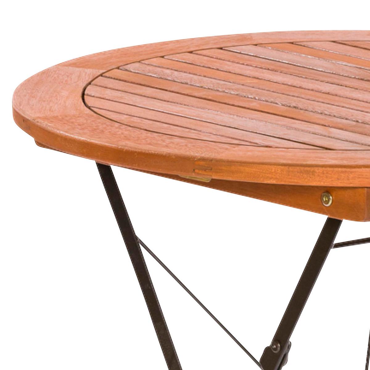 Gartentisch Klappbar L: 70 Cm Schlossgarten Echtholz/metall - Naturfarben, ROMANTIK / LANDHAUS, Holz/Metall (70/74/70cm) - Gardenson