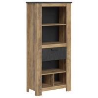 Regal Rapallo Kastanie B: 74 cm - Kastanienfarben/Schwarz, MODERN, Holzwerkstoff (74/162,3/38,5cm)