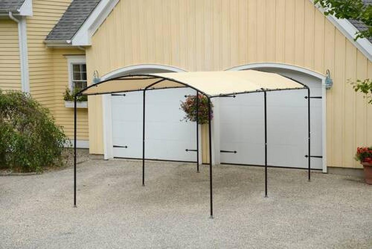 Carport Unterstand Sand Schwarz/beige, 270 Cm - Beige/Schwarz, Basics, Kunststoff/Metall (270/240/490cm)