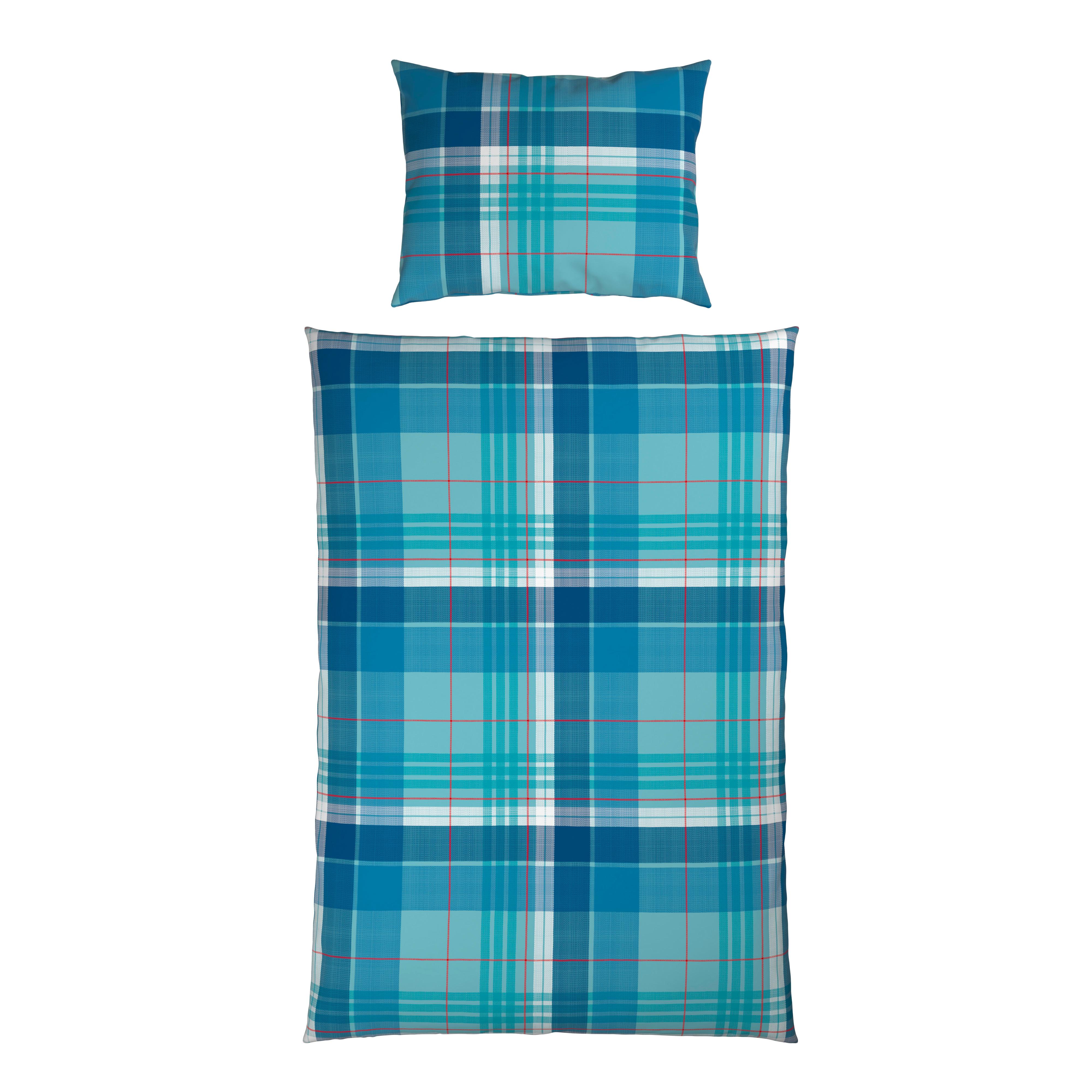 Bettwäsche Yasmin - Blau/Anthrazit, MODERN, Textil - Luca Bessoni