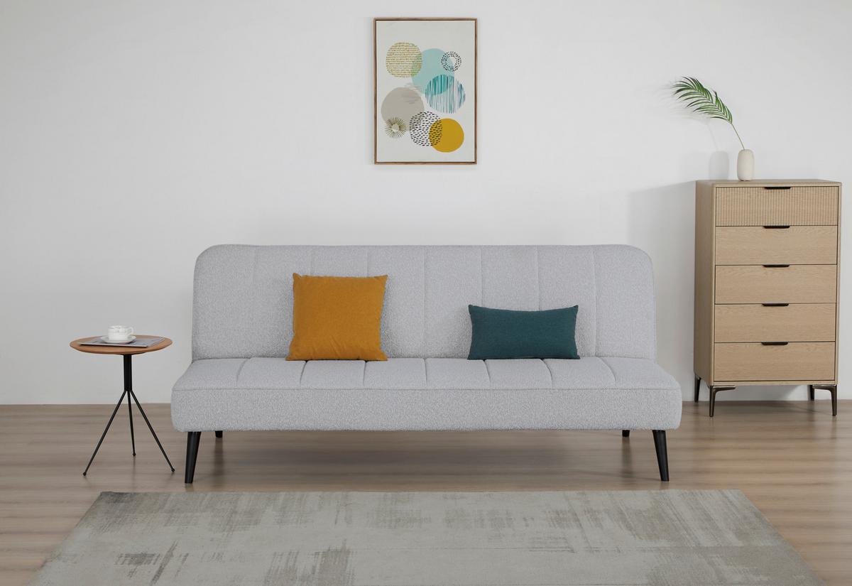 Schlafsofa Lino Grau B: 192 cm - Schwarz/Grau, Design, Holz/Textil (192/82/90cm) - Livetastic