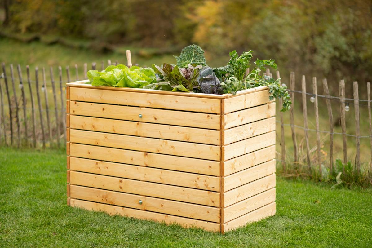 Hochbeet Echtholz Fichte 70x90x130 Cm  Fichtefarben - Fichtefarben, Basics, Holz (70/90/130cm)