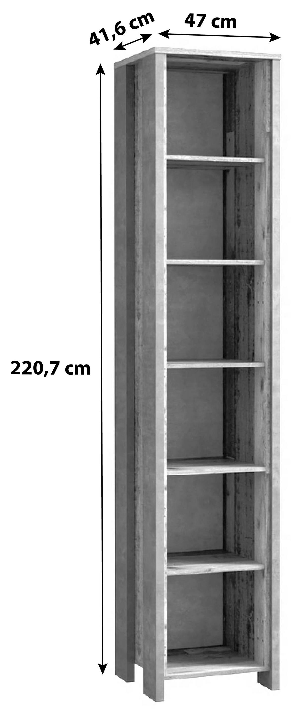 Regal Cliff B 46 cm Braun/Dunkelgrau - Dunkelgrau/Braun, KONVENTIONELL, Holzwerkstoff/Kunststoff (46/221/42cm) - MID.YOU