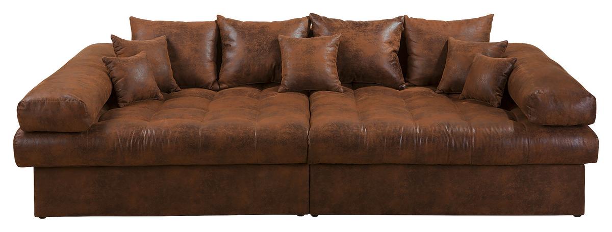 Bigsofa Naomi Braun B: 284 Cm - Schwarz/Braun, Design, Textil (284/94/148cm) - Livetastic