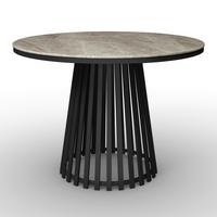 Jídelní stůl Pela, P: 110 cm - šedá/černá, Moderní, kov/kompozitní dřevo (110/75cm) - Bessagi Home