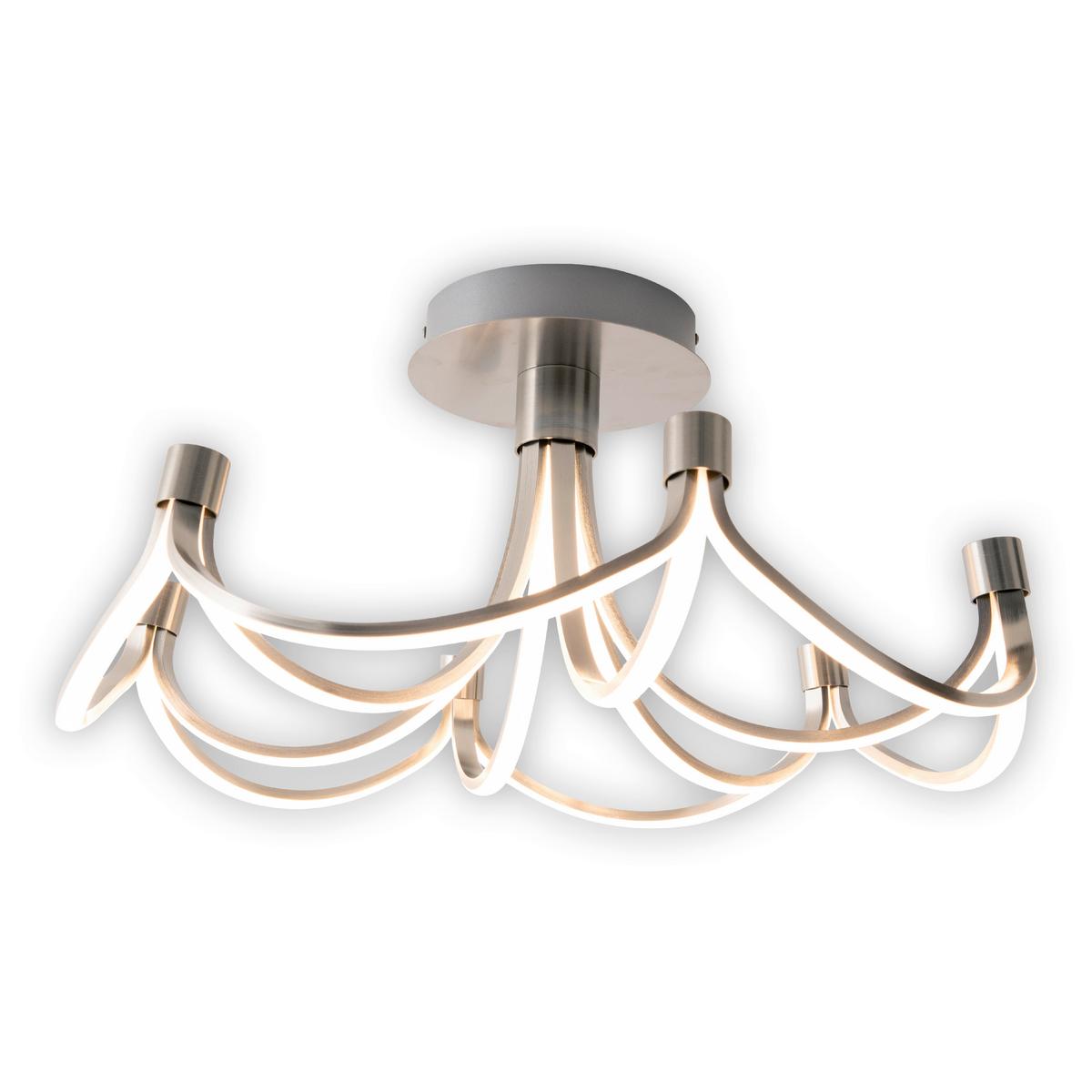LED-Deckenleuchte Ø 60 cm, 3-Fach dimmbar - Silberfarben/Weiß, Design, Kunststoff/Metall (60cm) - Näve