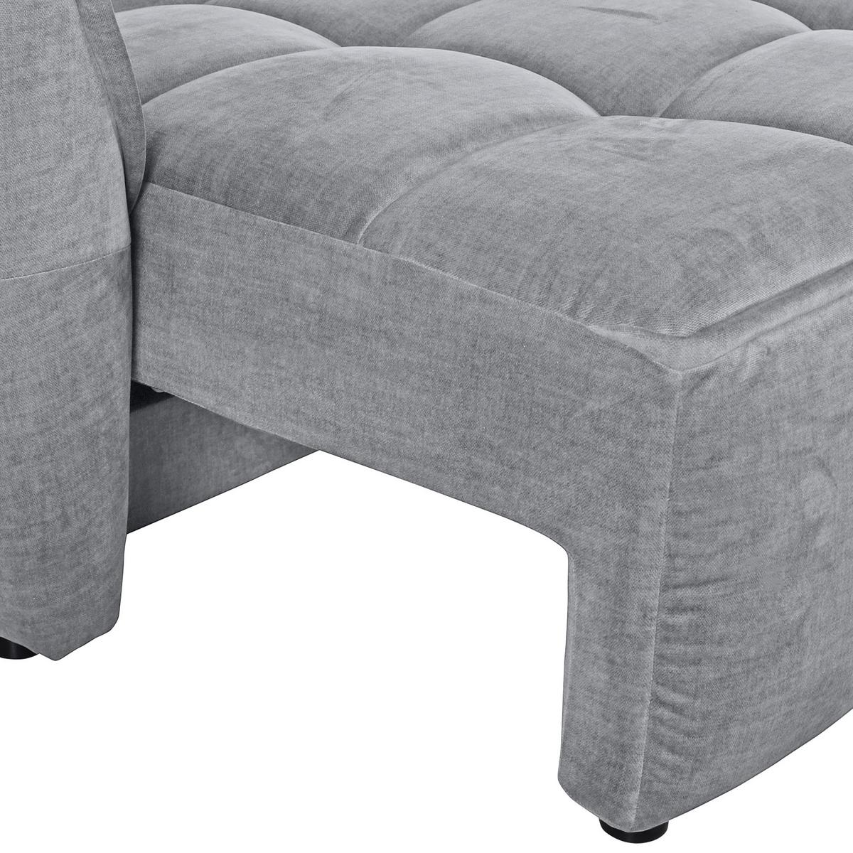 2-sitzer-sofa Mit Schlaffunktion Meyford B:250cm - Hellgrau/Schwarz, KONVENTIONELL, Textil (250/70/118cm) - MID.YOU