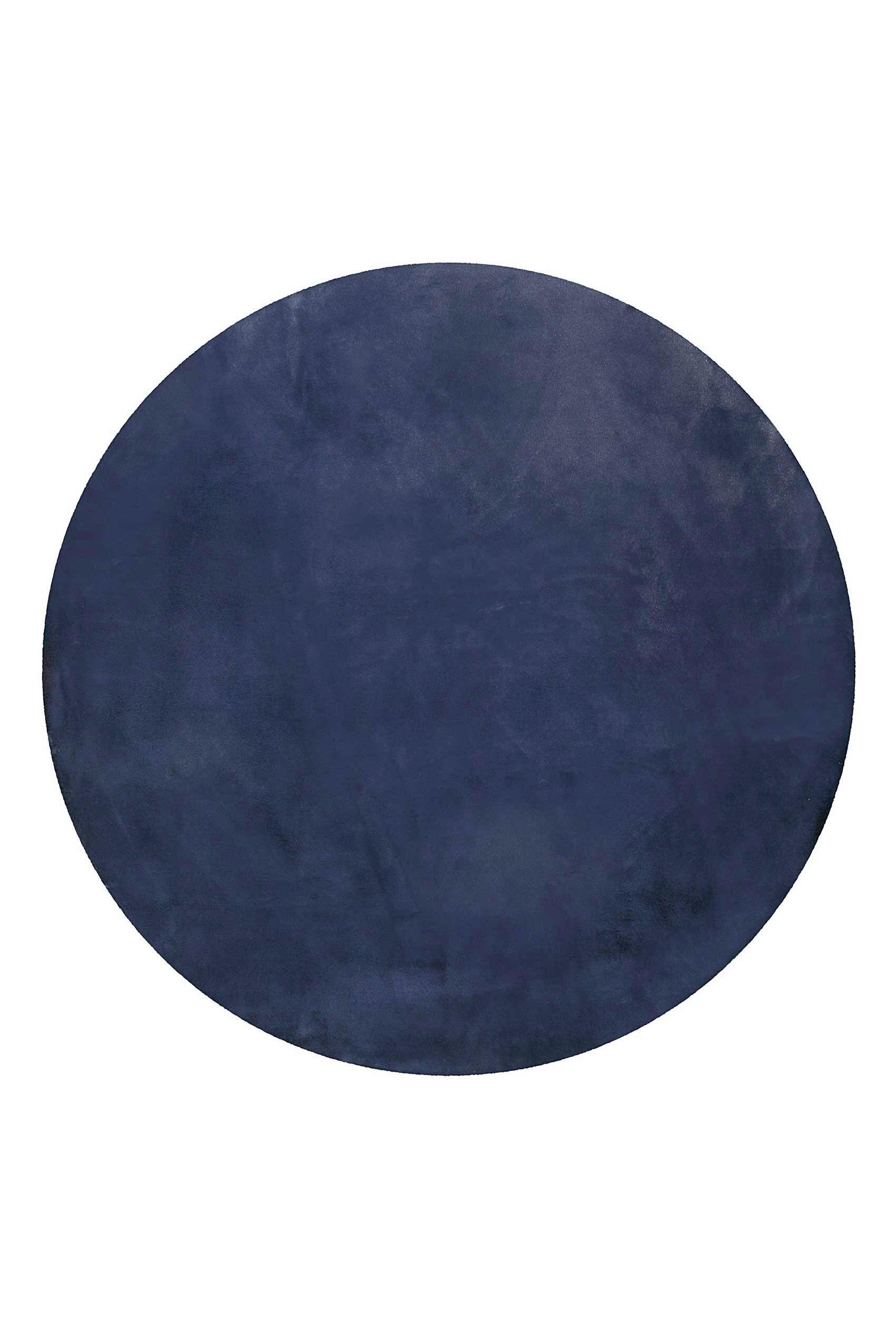 Hochflorteppich Dunkelblau, Ø: ca. 150 cm - Dunkelblau, KONVENTIONELL, Textil (150/150cm) - Esprit