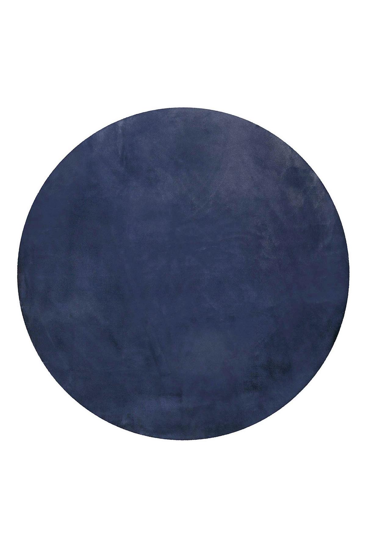 Hochflorteppich Dunkelblau, Ø: ca. 150 cm - Dunkelblau, KONVENTIONELL, Textil (150/150cm) - Esprit