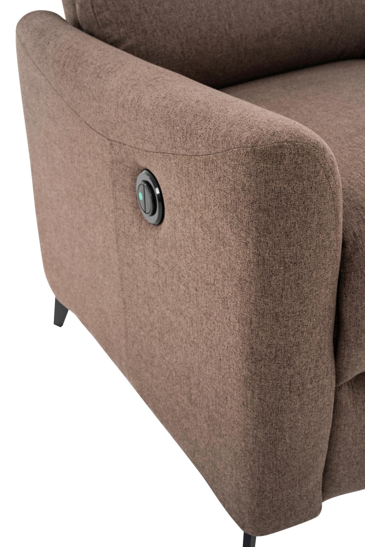 Relaxsessel Solace Braun/Schwarz B: 72 cm - Schwarz/Braun, Design, Textil/Metall (72/100/89cm) - Livetastic