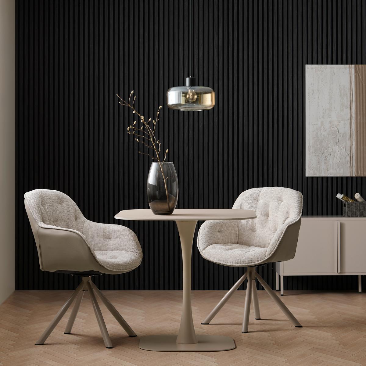 Jedálenský stôl TONY 80 - béžová, Modern, kov/keramika (80/76/80cm) - Mömax